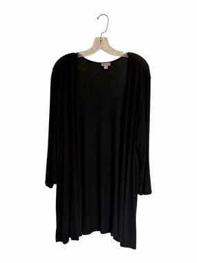 J. Jill Woman’s Black Open Front Drape Cardigan Sweater XL